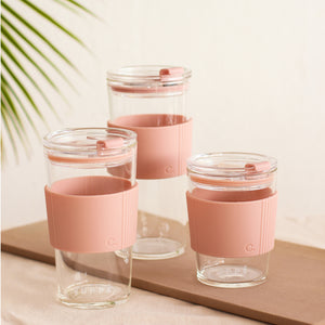 Reusable Bubble Tea Tumbler Bundle - Coral Pink